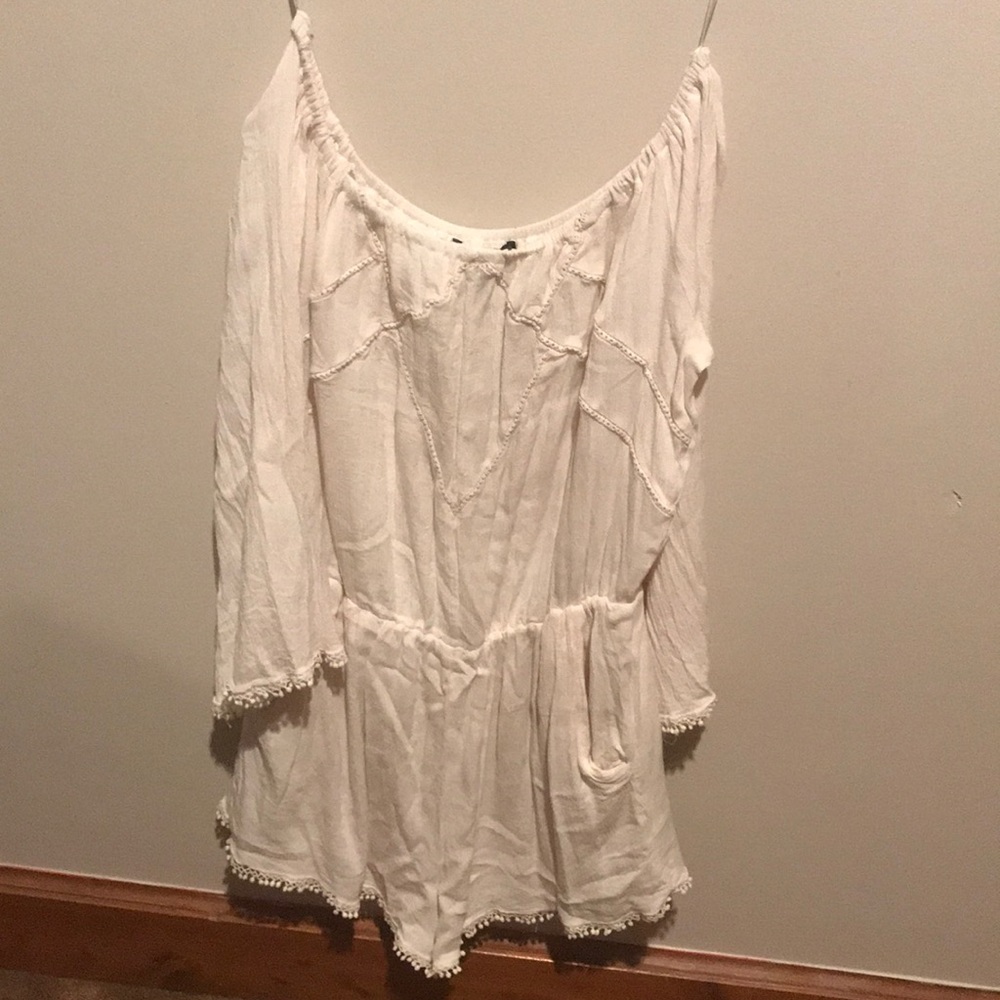 Cream off the shoulder romper